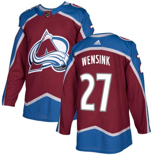 Adidas Avalanche #27 John Wensink Burgundy Home Authentic Stitched NHL Jersey - Click Image to Close